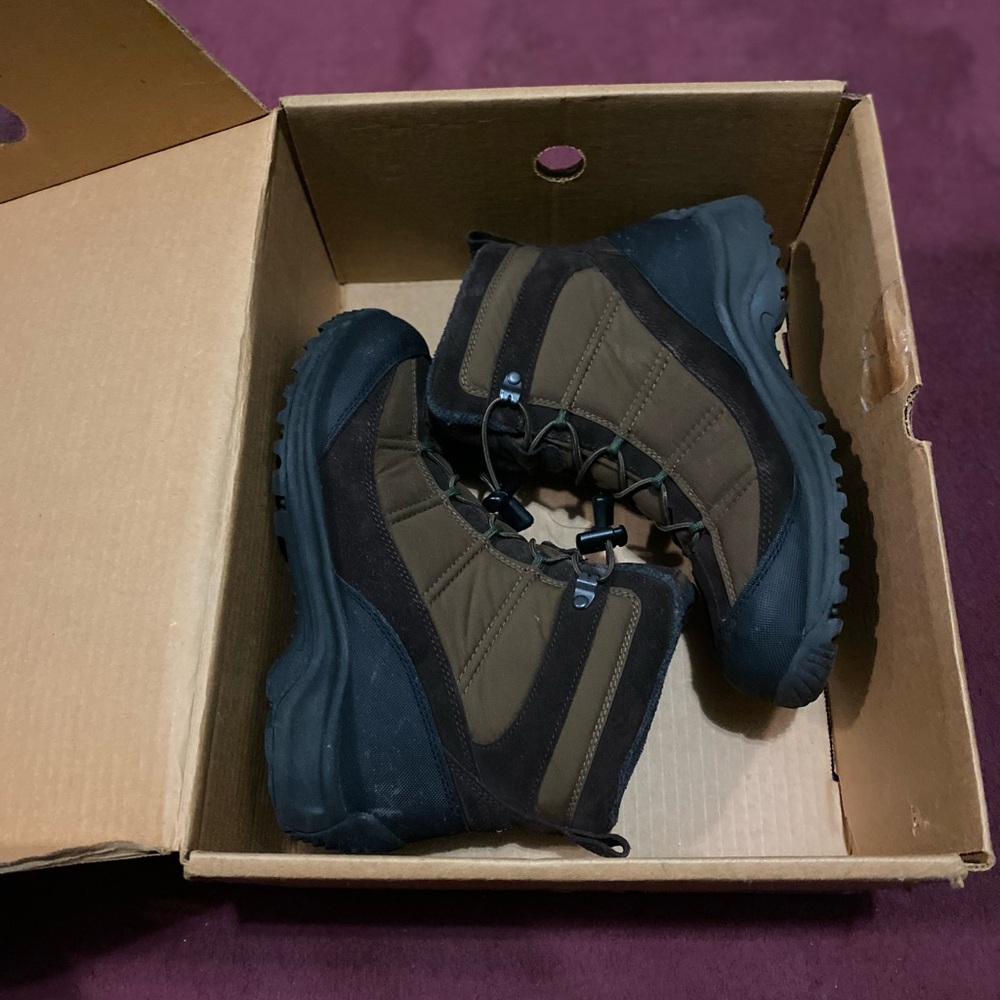 Lands' End Brown and Black Ankle Boots with Durable Sole